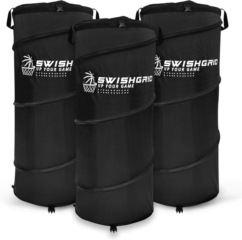 SwishGrid Portable Pop-Up Defender Dummy Trainer - Basketball Dribble Training - Football Tackling, Soccer Dribbling Dummies - Equipment to Improve Skills w/Built-in Storage - Image 1